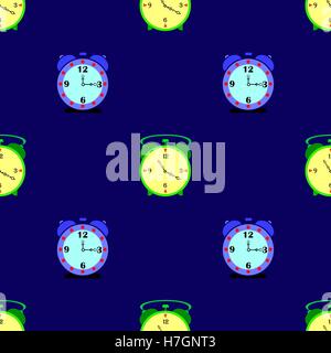 Alarm Clock Seamless Pattern Stock Vector
