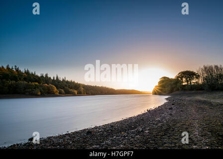 Autumn sunrise at Fewston Reservoir, near Harrogate North Yorkshire Stock Photo