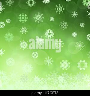 Winter Snowflake Green Pattern Stock Vector