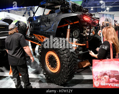 The SEMA show celebrates its 50th anniversary in Las Vegas as the show attracted more than 100,000 industry leaders from more than 100 countries for unlimited profit opportunities in the automotive, truck and SUV, powersports, and RV markets. 3rd Nov, 2016. The show runs from Nov 1-4 at the Las Vegas convention center. Photo by Gene BlevinsLA Daily NewsZumaPress © Gene Blevins/ZUMA Wire/Alamy Live News Stock Photo