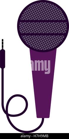 microphone with cord icon over white background. vector illustration Stock Vector