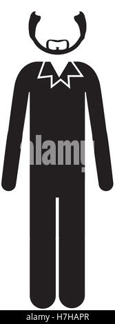avatar man standing icon over white background colorful design vector ...