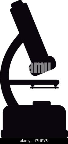 silhouette of microscope science and research tool icon over white background. vector illustration Stock Vector