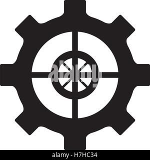 silhouette of gear wheel icon over white background. vector illustration Stock Vector