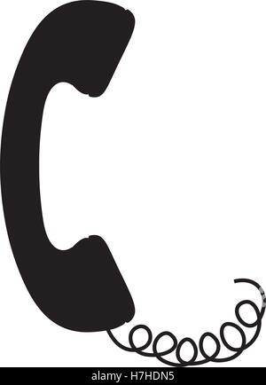 phone headset with cord icon over white background. vector illustration Stock Vector