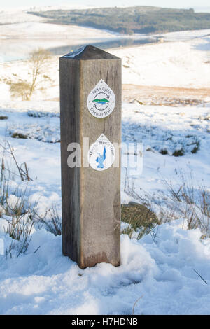 a Sign post at the Llyn Brenig park in north wales Stock Photo