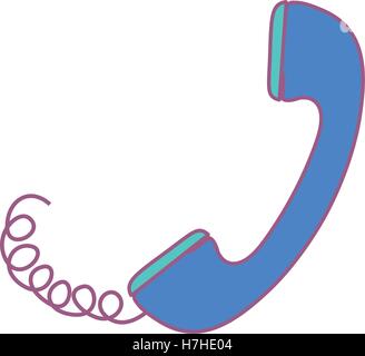 phone headset with cord icon over white background. vector illustration Stock Vector