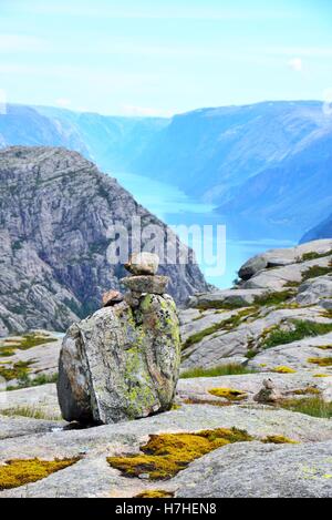 Norway fjord: a view from the pupit rock Stock Photo