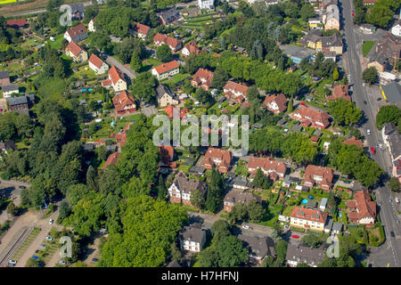 Aerial view, Dortmund-Bövinghausen colony Landwehr Zollern II / IV, foreman homes, officials houses, Gelsenkirchen Mining AG, Stock Photo