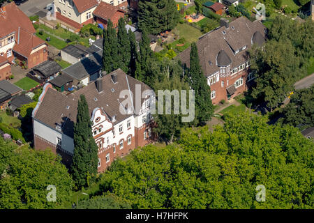 Aerial view, Dortmund-Bövinghausen colony Landwehr Zollern II / IV, foreman homes, officials houses, Gelsenkirchen Mining AG, Stock Photo