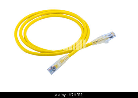 UTP cable patch cord, isolated on white background Stock Photo