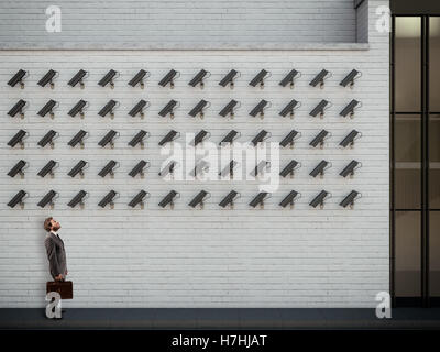 Under surveillance. 3D Rendering Stock Photo