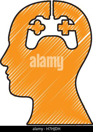 head and game controller icon image vector illustration design Stock ...