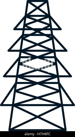energy tower structure icon over white background. vector illustration Stock Vector