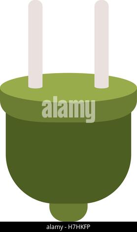 green energy plug icon over white background. vector illustration Stock Vector