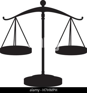 silhouette of scale of justice law icon over white background. vector illustration Stock Vector