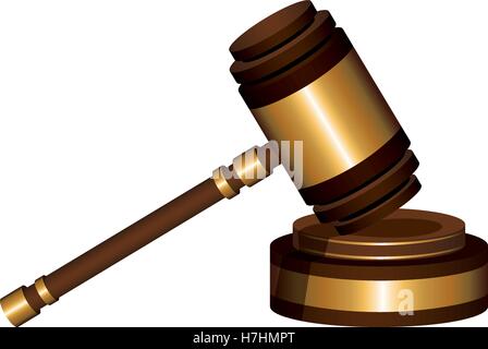 hammer of justice law icon over white background. vector illustration Stock Vector