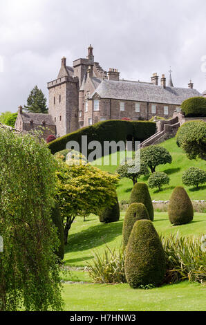 The formal terraced gardens of Drummond Castle Gardens, Muthill, near Crieff, Perthshire, Scotland Stock Photo