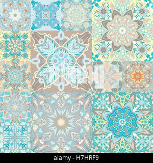 Seamless vector pattern. Patchwork. in arabic style. Abstract illustration. Stock Vector
