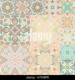 Seamless vector pattern. Patchwork. in arabic style. Abstract illustration. Stock Vector