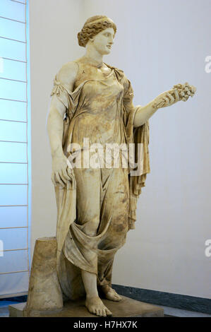 Roman Art. The Flora Maior or Flora Farnese. Colossal statue, part of Farnese Collection. 2nd century AD. National Archaeological Museum, Naples. Italy. Stock Photo