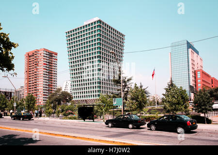 Photo of Buildings and Streets of Santiago City in Chile Stock Photo