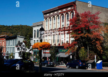 Downtown Main Street Cooperstown, New York, United States of America Stock Photo