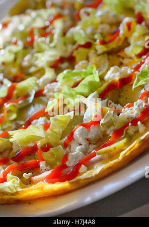 Ham and Cheese Omelette with vegetables Stock Photo