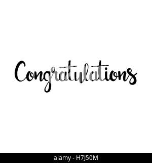 Congratulations calligraphy Lettering vector Hand written text on white ...