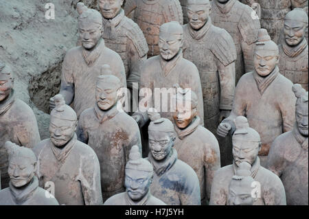 Terracotta warriors and horses of Qin Shi Huang, China Stock Photo