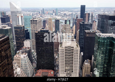 New York City,NY NYC Manhattan,Midtown,30 Rockefeller Center,GE building,Top of the Rock,observation deck,skyline,skyscrapers,NY160719137 Stock Photo