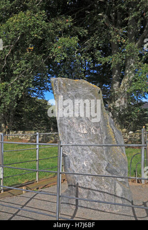 The Picardy Stone, a Pictish symbol stone near Insch, Aberdeenshire, Scotland, United Kingdom. Stock Photo