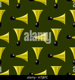 Horns Isolated Musical Seamless Pattern Stock Photo