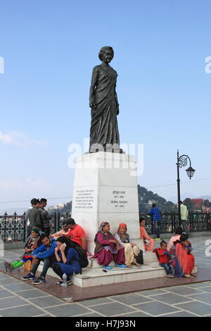 Indira Gandhi statue, The Ridge, Shimla, Himachal Pradesh, India, Indian subcontinent, South Asia Stock Photo