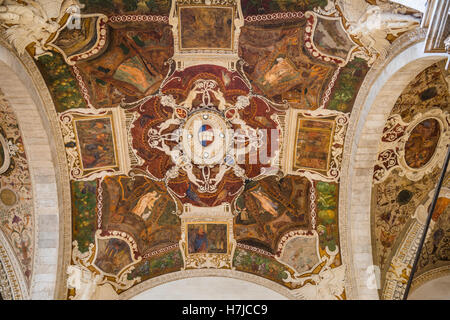 Ceiling frescoes in La Loggia della Mercanzia, Siena, Tuscany, Italy Stock Photo