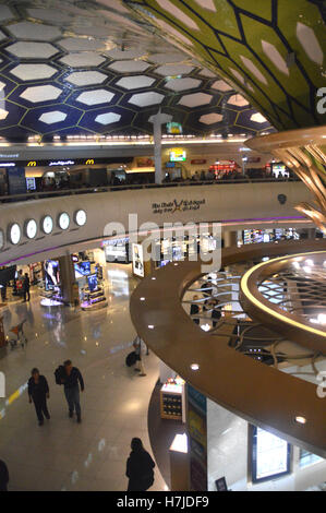 Inside Abu Dhabi International Airport Departure Lounge, United Arab Emirates. Stock Photo