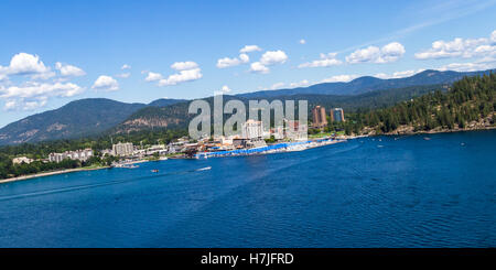 Coeur d' Alene, Idaho - August 12: Aerial view of The Coeur d' Alene resort and Marina. August 12 2016, Coeur d' Alene, Idaho. Stock Photo