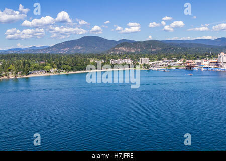 Coeur d' Alene, Idaho - August 12: Aerial view of The Coeur d' Alene resort and Marina. August 12 2016, Coeur d' Alene, Idaho. Stock Photo