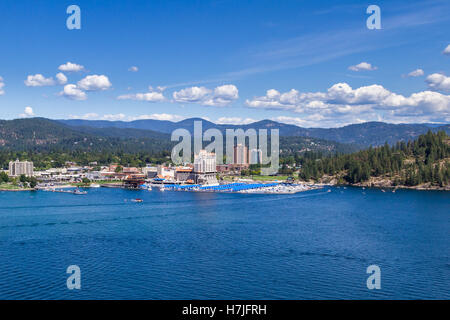 Coeur d' Alene, Idaho - August 12: Aerial view of The Coeur d' Alene resort and Marina. August 12 2016, Coeur d' Alene, Idaho. Stock Photo