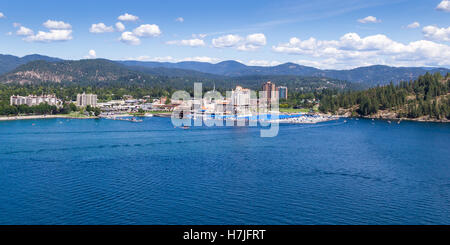 Coeur d' Alene, Idaho - August 12: Aerial view of The Coeur d' Alene resort and Marina. August 12 2016, Coeur d' Alene, Idaho. Stock Photo