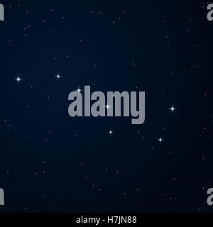 Realistic vector image of constellation Ursa major on the night sky. Stock Vector