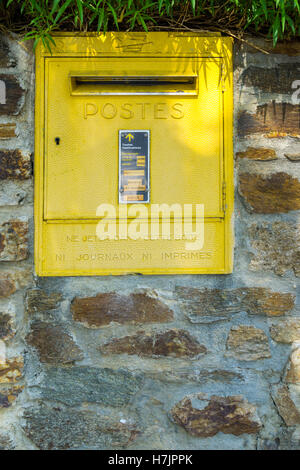 A French post box in Bormes-le Mimosas, france Stock Photo