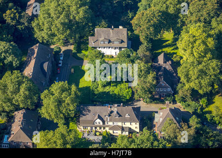 Aerial view, Oberhausen officials colony Grafenbusch, historic housing estate, housing estate for Gutehoffnungshütte Stock Photo
