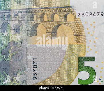 Premium Photo  Fragment of five euro bill 5 euro banknote the