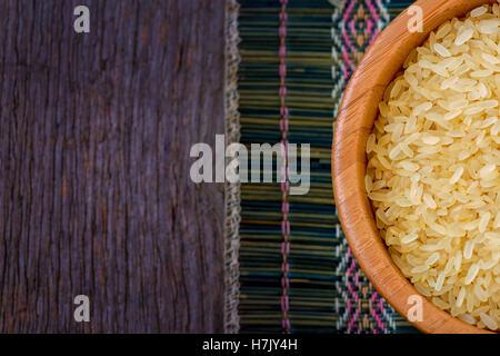 Rice bowl on the table in natural light Stock Photo