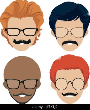 Men and mustache styles illustration Stock Vector