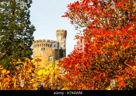 Cyfarthfa Castle in autumn,  Merthyr Tydfil, South Wales Stock Photo