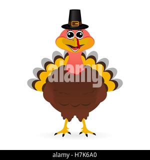 Turkey in hat on Thanksgiving Day Stock Vector