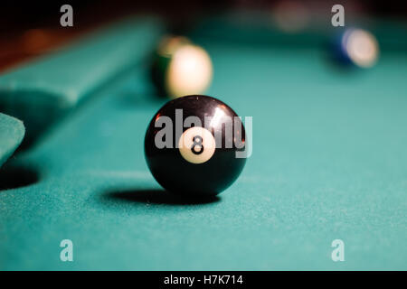 Photograph of some billiards plastic balls on table Stock Photo