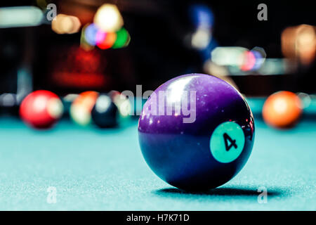 Photograph of some billiards plastic balls on table Stock Photo